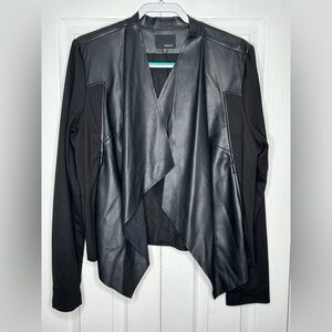Edyson Women's Black Faux Leather Moto Lightweight Jacket - Size XXL